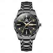 economico Orologi al quarzo-Orologio da Uomo alla Moda al Quarzo Quadrante Digitale a Rombo Doppio Calendario Luminoso Orologio Impermeabile in Acciaio con Decorazione di Strass Orologio da Affari