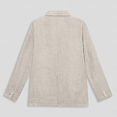 preiswerte Herren Elite Oberbekleidung-Herren Blazer aus 100 % Leinen Blazerjacke Schule Formell Hochzeit Elegant Urlaub Sommer Frühling 100% Leinen Leinen Einfarbig Einreihig Zwei-Knopf Blazer Dunkelgrau Marineblau Beige Hellblau