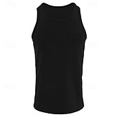 cheap Tank Tops-Men&#039;s Tank Top Vest Top Undershirt Sleeveless Shirt Sleeveless Crew Neck Summer Plain Fashion Designer Basic Classic Vacation Street Going out Black White Wine Top Tee for Men