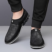 billige Uformelt-svarte slip-on joggesko for menn med teksturert design – komfortable sko for fritids- og hverdagsbruk