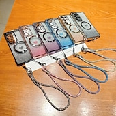abordables Coques Samsung-téléphone Coque Pour Samsung Galaxy S24 S23 S22 S21 Ultra Plus S25 S25 Plus S25 Ultra Coque Arrière avec Support Magnétique Supporte la Charge Sans Fil Rétro TPU Placage