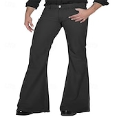 preiswerte Unterteile-Retro Vintage 1970er Lange Länge Hose Schlaghosen Hippie Einfarbig Herren Maskerade Alltagskleidung Pride Parade Pride-Monat Erwachsene Hose Frühling &amp; Sommer