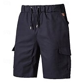 economico Classico-Per uomo Pantaloncini cargo Shorts Pantaloncini Estivi Coulisse Elastico in vita Multi-tasche Semplice Comodità Indossabile Lunghezza al ginocchio All&#039;aperto Sport Quotidiano Moda Casual Nero Blu