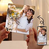 economico Festa della Mamma-Blocco fotografico in acrilico personalizzato, regalo ideale per la mamma, blocco di cristallo di vetro con foto, festa della mamma, matrimonio, compleanno, Natale, anniversario