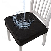 billiga Stolsöverdrag-vattenavvisande stol sittfodral för matsal kök stretch jacquard stol sittfodral avtagbar tvättbar anti-damm stol sittdyna skydd överdrag