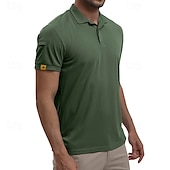 cheap Men&#039;s Classic Polo-Men&#039;s Golf Shirt Golf Polos Shirts Work Casual Lapel Short Sleeve Basic Modern Plain Patchwork Buttons Summer Regular Fit Blue Sky Blue Army Green Golf Shirt