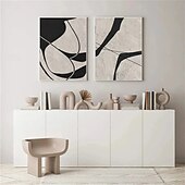 preiswerte Abstrakte Gemälde-Ölgemälde handgemachte Ölgemälde Wabi Sabi Wandkunst 2er Set beige abstrakte Malerei auf Leinwand ein Paar beige Textur Wandkunst neutral abstrakte Wandkunst Boho Wanddekoration