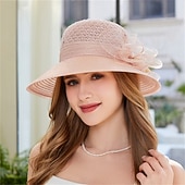 tanie czapki imprezowe-kapelusze derby dla kobiet 2025 kapelusz z organzy na przyjęcie herbaciane damskie eleganckie stroje na niedzielne popołudnie wielkanocne