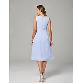 abordables Avec veste-Robe à deux pièces A-ligne pour la mère de la mariée à la plage invitée de mariage élégant col arrondi longueur genou chiffon dentelle sans manches vestes avec plis et appliqués 2025 taille