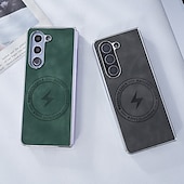 お買い得  サムスン用ケース-電話 ケース 用途 Apple AirTag Zフォールド7 Zフォールド6 Z Fold 5 Z Fold 4 Z Fold 3 バックカバー ワイヤレス充電をサポート 耐衝撃 PC PUレザー