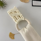economico Tende macrame e stringa-Anello per asciugamano in crochet boho regalo per la festa della mamma supporto per asciugamano in macramè da cucina anello porta asciugamani in macramè anello per asciugamani da appendere in crochet