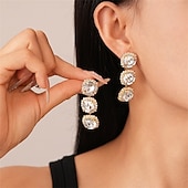 economico Parure di gioielli-Set di Gioielli Completo Due Pezzi Argento Zirconia Cubica Cromo 1 Collana Orecchini Moda Femminile Elegante Vintage Carino Stile Vintage Classico Set di Gioielli Geometrici per Matrimonio Fête