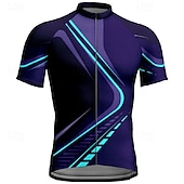 abordables Maillots pour hommes-Homme Maillot de cyclisme Géométrique Manche Courte Cyclisme T-shirt Maillot avec 3 poches arrière VTT Vélo tout terrain Séchage Rapide Design Anatomique Évacuation de l&#039;Humidité Respirant Des sports