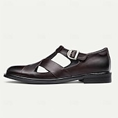 cheap Premium Leather Sandals-Men&#039;s Leather Sandals with Closed Toe – Breathable Non-Slip Summer Shoes for Formal Gatherings, Church  and Outdoor Wear