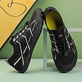 abordables Zapatillas Informales-Hombre Zapatillas de deporte zapatos descalzos Antideslizantes Barranquismo Casual Cuero PU Malla Transpirable Cómodo Antideslizante Cordones Negro / Rojo Negro Azul Real Verano Primavera