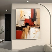preiswerte Abstrakte Gemälde-Ölgemälde handgemalt quadratisch abstrakt klassische Gemälde reines handgemaltes Ölgemälde braun modernes hängendes Gemälde schwarz weiß abstrakt für Heimdekoration Gemälde Wandkunst