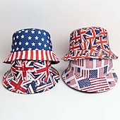 baratos Acessórios-250º Aniversário EUA Fantasia de Carnaval 2026 Chapéus Bandeira dos EUA Casual Adulto Homens Mulheres Semiquincentenário Baile de Máscaras Dia da Independência Casual Festival Vestir-se