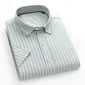 economico camicie oxford da uomo-Per uomo Camicie Camicia abbottonata Camicia Oxford Camicia non stirabile Camicia a righe Matrimonio Esterno Verde chiaro Blu Viola chiaro Arancione Manica lunga Colletto alla francese Estate