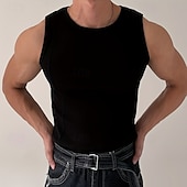 cheap Tank Tops-Men&#039;s Tank Top Undershirt Sleeveless Shirt Wife beater Shirt Sleeveless Crew Neck Summer Color Block Pit Strip Fashion Muscle Slim Fit Basic Outdoor Casual Sports Black White Royal Blue Top Tee for