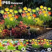 baratos Luzes de paisagem-1 lâmpada de encaixe para simulação solar de suculentas para áreas externas, jardim de pátio, caminho de gramado, lâmpada de paisagem, lâmpada decorativa, presente para entusiastas de jardinagem
