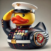cheap Statues-Veteran Tribute Duck Resin Decoration, Mini Military Rubber Duckies in Army Uniform, Veteran Ducks for Jeeps Ducking, Veterans Day Gifts and Decorations