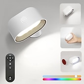 お買い得  パックライト-壁掛けライト 1個 磁気タッチ RGB 調光 USB充電 リモコンコントロール 360度回転 ベッドサイド 壁画 階段 読書灯