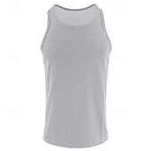 cheap Tank Tops-Men&#039;s Tank Top Vest Top Undershirt Sleeveless Shirt Sleeveless Crew Neck Summer Plain Fashion Designer Basic Classic Vacation Street Going out Black White Wine Top Tee for Men