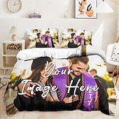baratos Presentes Personalizados-Conjunto de Cama Impresso 100% Algodão Natural Melhor Presente de Formatura Presente Personalizado Conjunto de Capa de Edredom Conjunto de Cama para um Quarto Estiloso