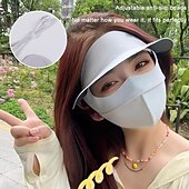 cheap Home Wear-Summer Sunscreen Ice Silk Breathable Mask Anti-ultraviolet Simple Black Glue Brim Eye Protection