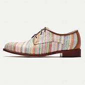 billiga Texturerade vävskor-mäns flerfärgade vävmönster oxford skor – retro casual klänning skor för kreativa proffs och helgevenemang