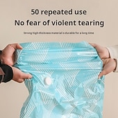 Недорогие Хранение одежды-5 вакуумных пакетов для хранения с ручным насосом, компактные компрессионные пакеты для одежды, одеял, пуховых одеял, курток, пыленепроницаемые вакуумные пакеты для путешествий и организации пространства дома