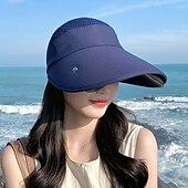 お買い得  帽子-保護マスクと取り外し可能なゴーグル付きのレディース夏用つば広サンハット - UVカットの通気性ポリエステルでハイキング、キャンプ、アウトドアアドベンチャーに最適
