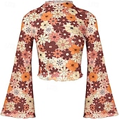 economico Cime-Retrò Vintage Anni &#039;70 Disco Crop Top Hippie Stampa Per donna Giorno dei Re Mascherata Festa / Sera Parata dell&#039;Orgoglio Mese dell&#039;orgoglio Adulti Top