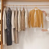 economico Borsa per Abiti &amp; Copertura-10 sacchetti monouso per indumenti, coperture antipolvere in plastica trasparente per lavaggio a secco, protezioni ispessite per abiti e cappotti, copertura trasparente per indumenti per lavanderia o uso domestico