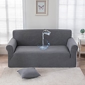 abordables Funda de sofá-Funda de sofá de 1/2/3/4 plazas resistente al agua con diseño de gofres para sala de estar, funda elástica para sofá de esquina en forma de L