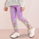 preiswerte Mädchen 3D Cartoon-Mädchen 3D Blumen Hose Leggings Frühling Herbst Niedlich Basic Kinder 4-12 Jahre Outdoor Lässig Täglich Normale Passform