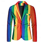 preiswerte Herrenkostüme-Stolz Regenbogen Outfits Regenbogen-Pride-Anzug Blazer Erwachsene Herren Pride Parade Pride-Monat Halloween Karneval Einfaches Karnevalskostüm