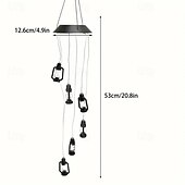 abordables Projecteurs, lampes et lasers-Lumière de carillon à vent solaire 6 LED IP65 étanche lanterne suspendue lumière jaune chaude pour patio balcon et décoration de jardin