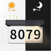 cheap Outdoor Wall Lights-1 Pc Outdoor Solar Door Adress Lights IP44 Waterproof Warm Light White Light Street Sign Lamp Courtyard Street Corridor Lighting Wall Lights House Number Lights