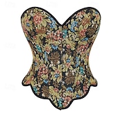 cheap Corset-Rococo Overbust Corset Masquerade Overbust Corset Cosplay Jacquard Tummy Control Push Up Jacquard Fancy Dress Women's Royal Masquerade Party Carnival of Venice Adults' Corset