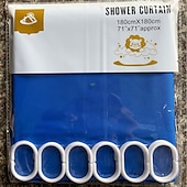 abordables Cortinas de ducha-Cortinas de ducha resistentes a moho cortina de ducha PEVA pesada e impermeable para baño con 12 ganchos plásticos blancos 180cm x 180cm