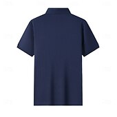 cheap Men&#039;s Elite Polo-Men&#039;s Silk Linen Cotton Business Casual Half Zip Short Sleeve Basic Formal Solid Color Zipper Summer Black Dark Navy Sky Blue Dark Green Gray