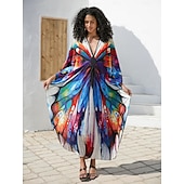 billige Kjoler-Halloween Kjoler Kaftan Stolthet Regnbue Fritid Voksne Dame Halloween Karneval Pride-parade Pride måned Enkle Halloween-kostymer Kle deg opp