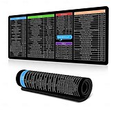 お買い得  家庭用品-Excel チートシート デスクマット、ショートカット付き XL マウスパッド、31.5&quot;x11.8&quot; または 35.4&quot;x15.7&quot;、デスクプロテクター、滑り止め、防水、オフィスワーク &amp;プロフェッショナル向けのゲーム、生産性ギフト &amp;学生