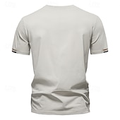cheap Men&#039;s Casual T-shirts-Men&#039;s T Shirt Henley Shirt Tee Short Sleeve Shirt Short Sleeve Crewneck Summer Plain Fashion Designer Basic Plain Vacation Street Going out Apricot Black White Top Tee for Men