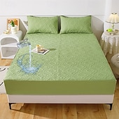 abordables Parures de draps-Protector de matelas imperméable Matelas matelassé Housse de matelas ajustée Protéger le lit Housse de lit épaisse Antidérapante Draps ajustés avec poche profonde Silencieux Hypoallergénique