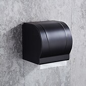 olcso Törülközőtartó-fekete WC-papír tartó multifunkcionális fürdőszobai polccal 3 stílusú alumínium falra szerelhető - 1 db