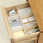 cheap Clothes Drawer Organizers-12pcs Adjustable Drawer Organizer Dividers, Plastic Drawer Separator Inserts, DIY Customizable Drawer Storage Bins for Socks, Underwear, Accessories, Closet and Office Organization