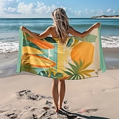 economico set di asciugamani da spiaggia-telo mare stampato, telo mare leggero e anti-sabbia ad asciugatura rapida, ideale per viaggi, piscina e uso all'aperto