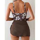 abordables Maillots une pièce et tankinis-Femmes Maillot de bain 1 pièce Robes de Natation Contrôle du ventre Dos Nu Maillot de Bain Motif Léopard Maillots de Bain Noir Blanche Respirant Séchage Rapide Léger Sans manches - Natation Surf Plage